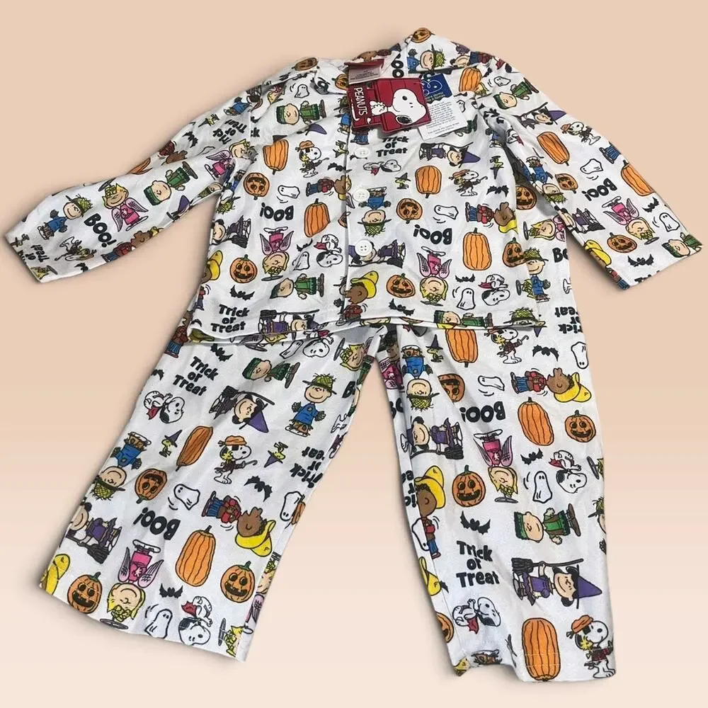 Peanuts Characters Halloween Pajama Set 4T NWT Pant and Shirt